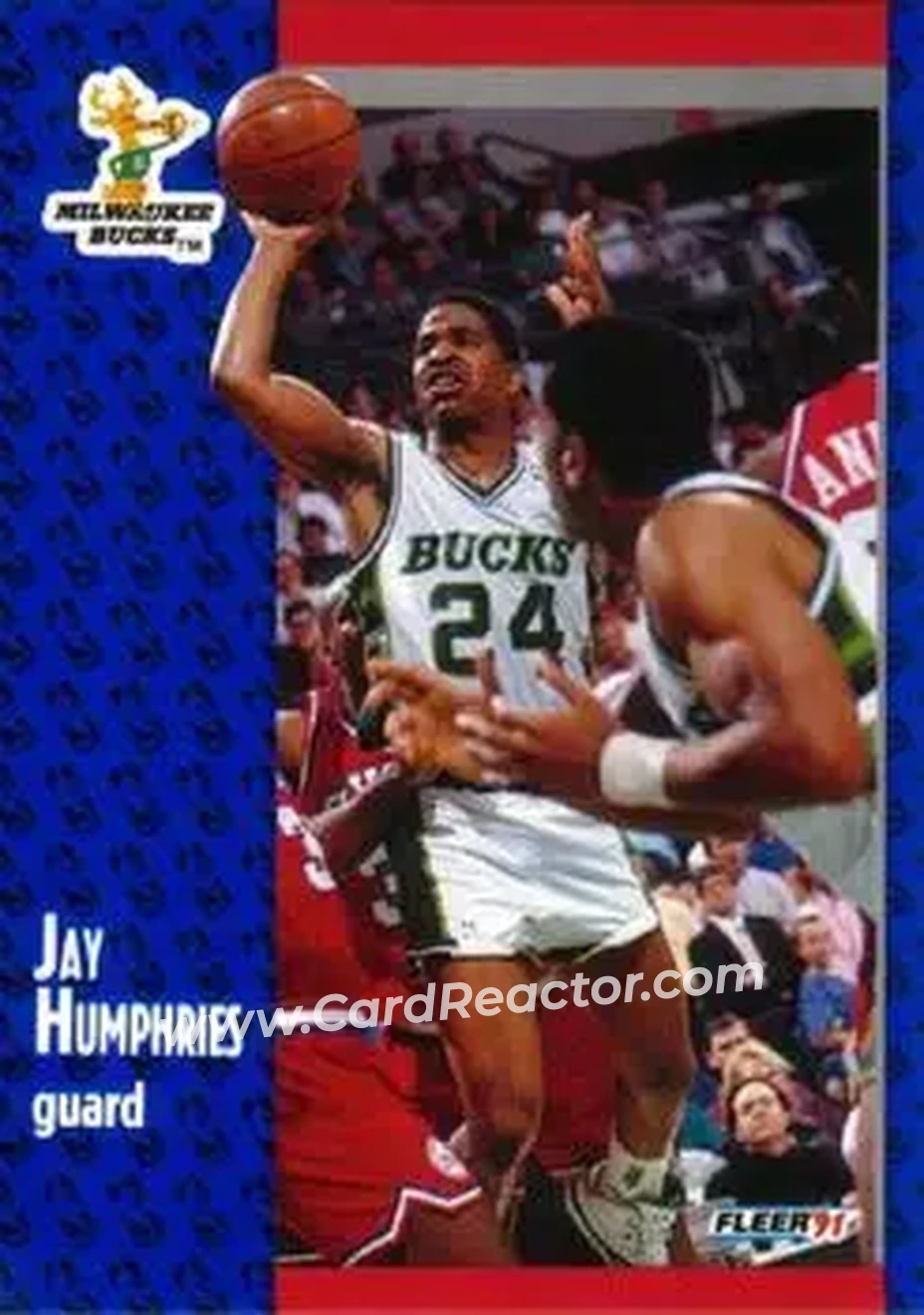 1991-92 Fleer #116 - Jay Humphries - Milwaukee Bucks - Front