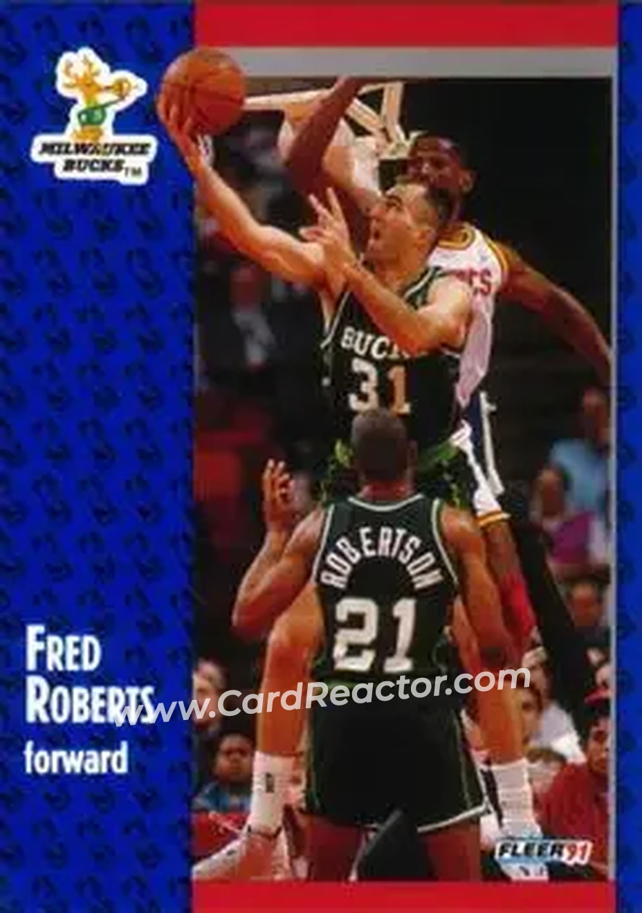 1991-92 Fleer #117 - Fred Roberts - Milwaukee Bucks - Front
