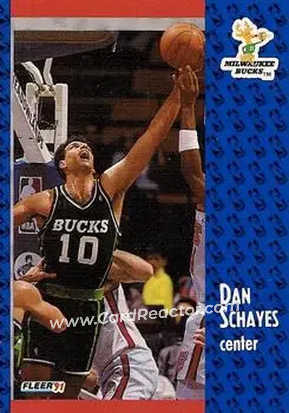 1991-92 Fleer #119 - Danny Schayes - Milwaukee Bucks - Front