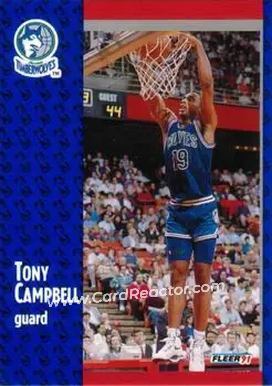 1991-92 Fleer #121 - Tony Campbell - Minnesota Timberwolves - Front