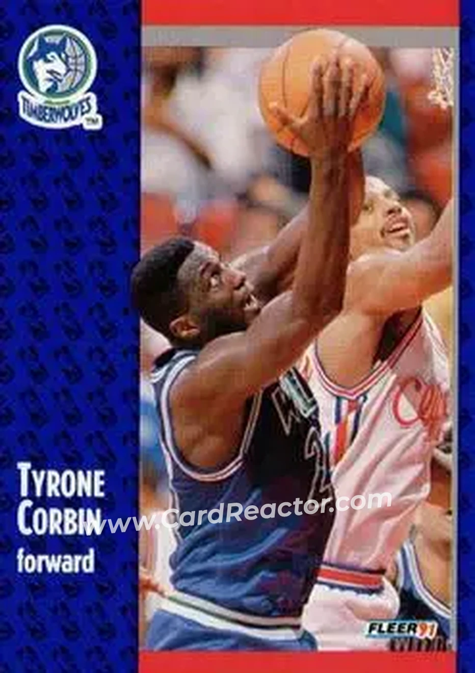 1991-92 Fleer #122 - Tyrone Corbin - Minnesota Timberwolves - Front 1991-92 Fleer #122 - Tyrone Corbin - Minnesota Timberwolves - Front