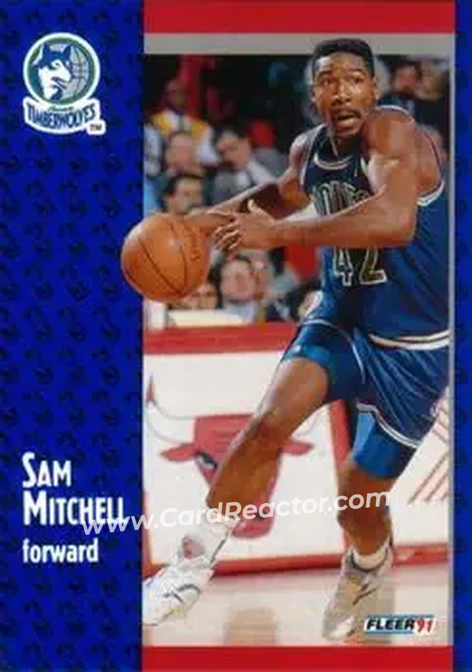 1991-92 Fleer #123 - Sam Mitchell - Minnesota Timberwolves - Front