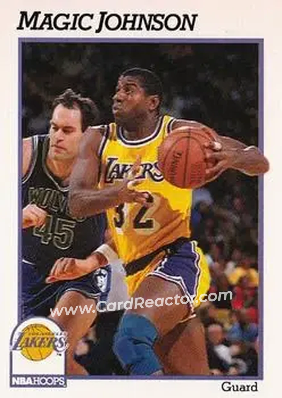 1991-92 Hoops #101 - Magic Johnson - Los Angeles Lakers - Front