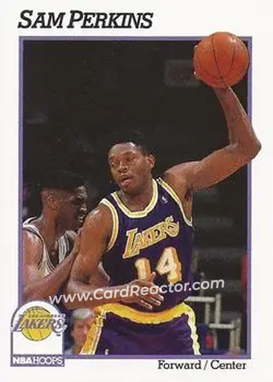 1991-92 Hoops #102 - Sam Perkins - Los Angeles Lakers - Front 1991-92 Hoops #102 - Sam Perkins - Los Angeles Lakers - Front