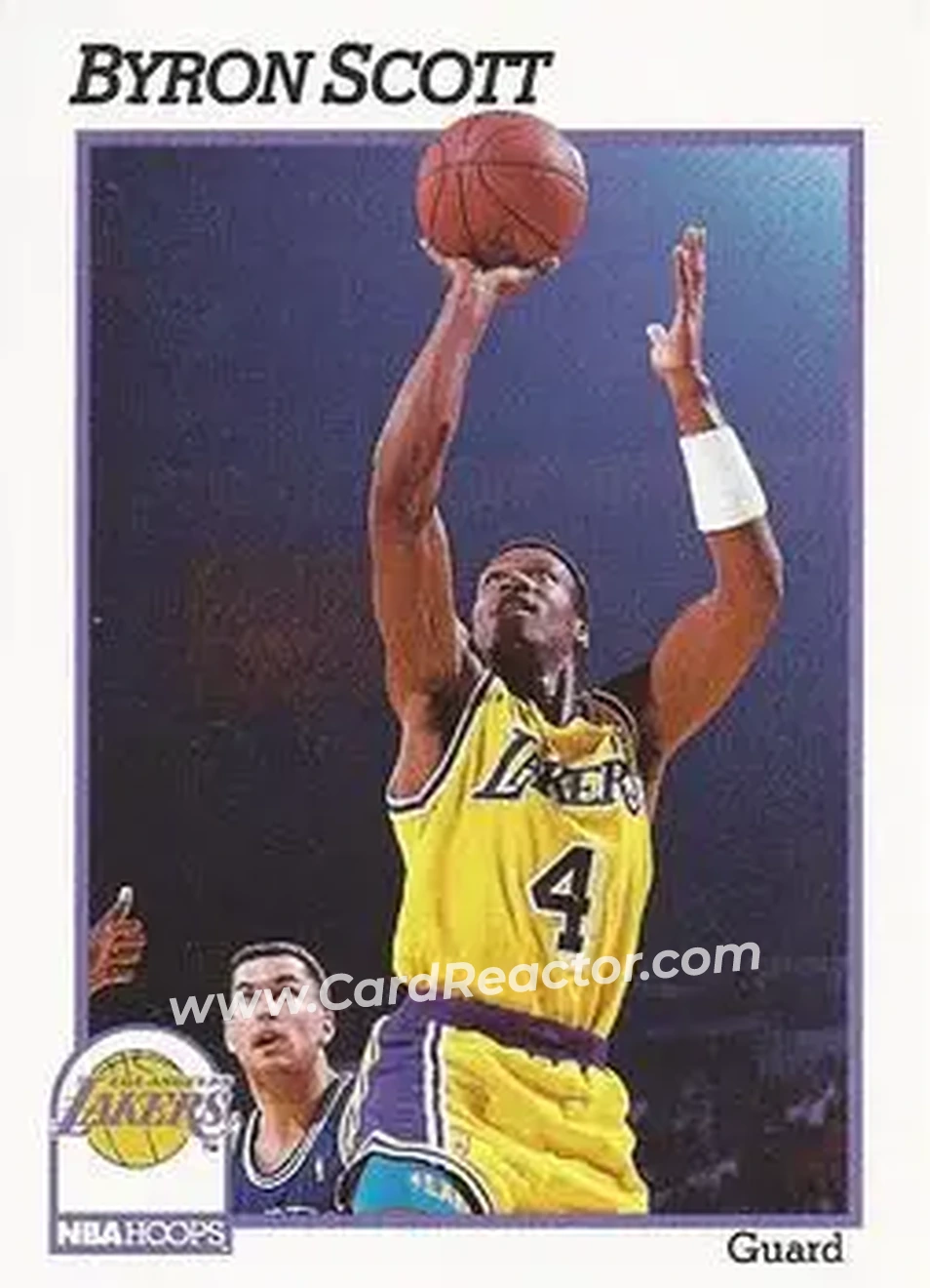 1991-92 Hoops #103 - Byron Scott - Los Angeles Lakers - Front