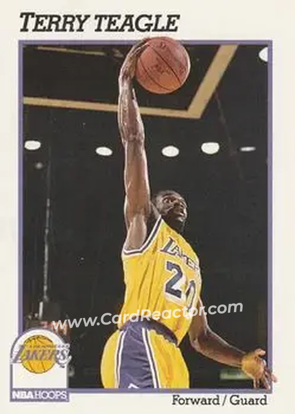 1991-92 Hoops #104 - Terry Teagle - Los Angeles Lakers - Front