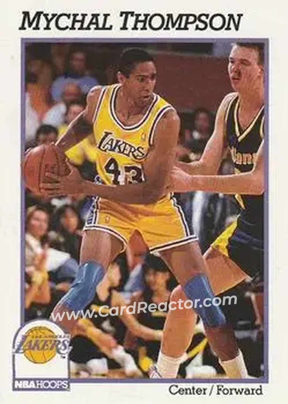 1991-92 Hoops #105 - Mychal Thompson - Los Angeles Lakers - Front