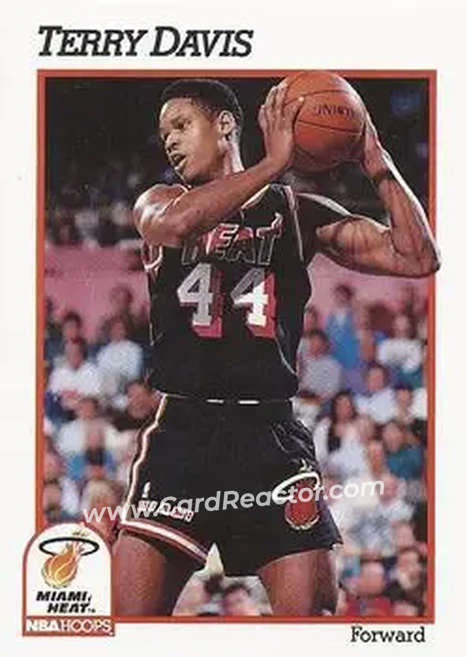 1991-92 Hoops #109 - Terry Davis - Miami Heat - Front