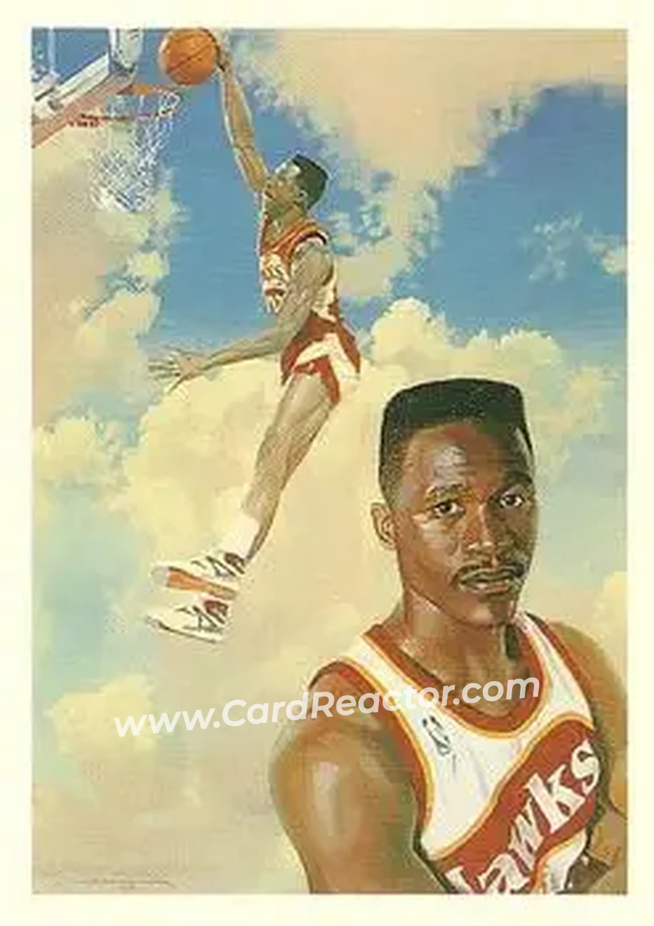 1990-91 Hoops #355 - Dominique Wilkins - Atlanta Hawks - Front 1990-91 Hoops #355 - Dominique Wilkins - Atlanta Hawks - Front