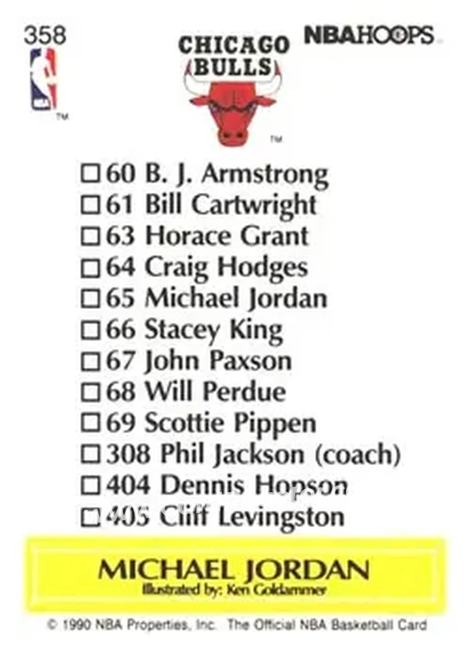 1990-91 Hoops #358 - Michael Jordan - Chicago Bulls - Back