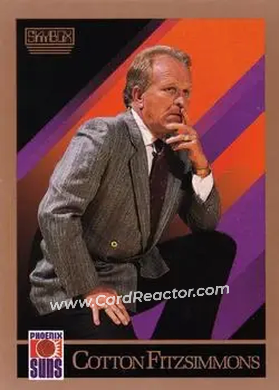 1990-91 SkyBox #321 - Cotton Fitzsimmons - Phoenix Suns - Front