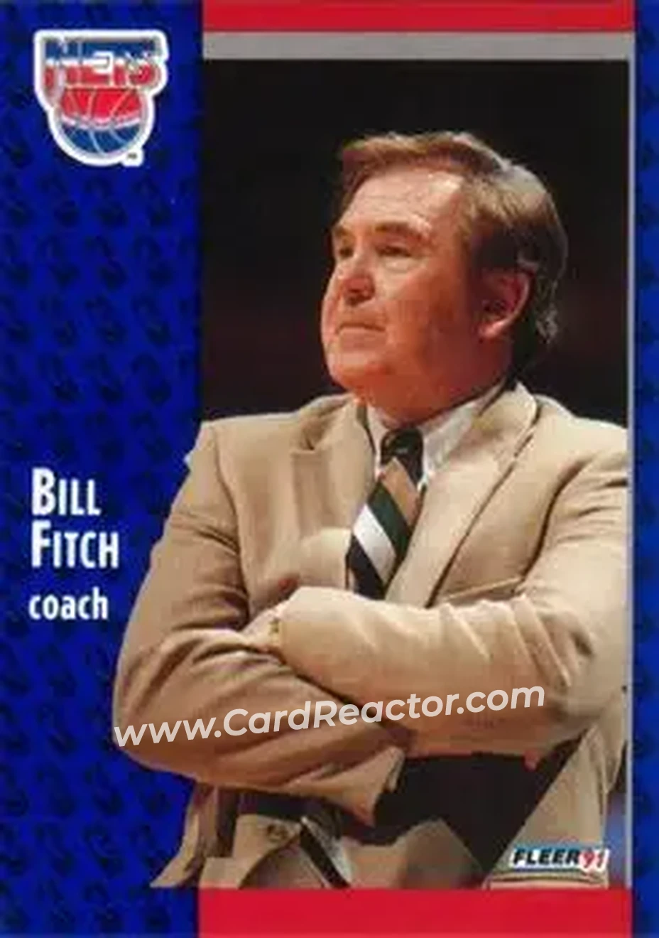 1991-92 Fleer #132 - Bill Fitch - New Jersey Nets - Front 1991-92 Fleer #132 - Bill Fitch - New Jersey Nets - Front