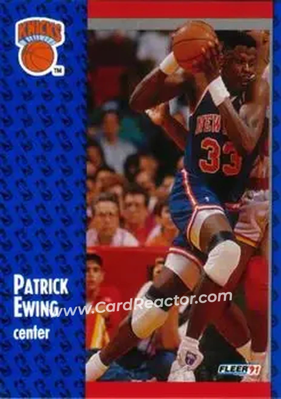 1991-92 Fleer #136 - Patrick Ewing - New York Knicks - Front