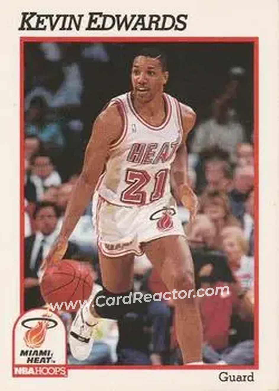 1991-92 Hoops #111 - Kevin Edwards - Miami Heat - Front