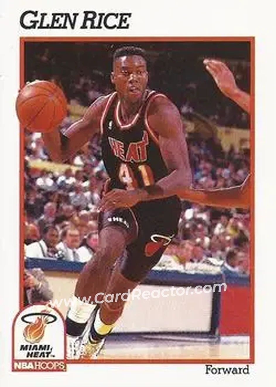 1991-92 Hoops #113 - Glen Rice - Miami Heat - Front
