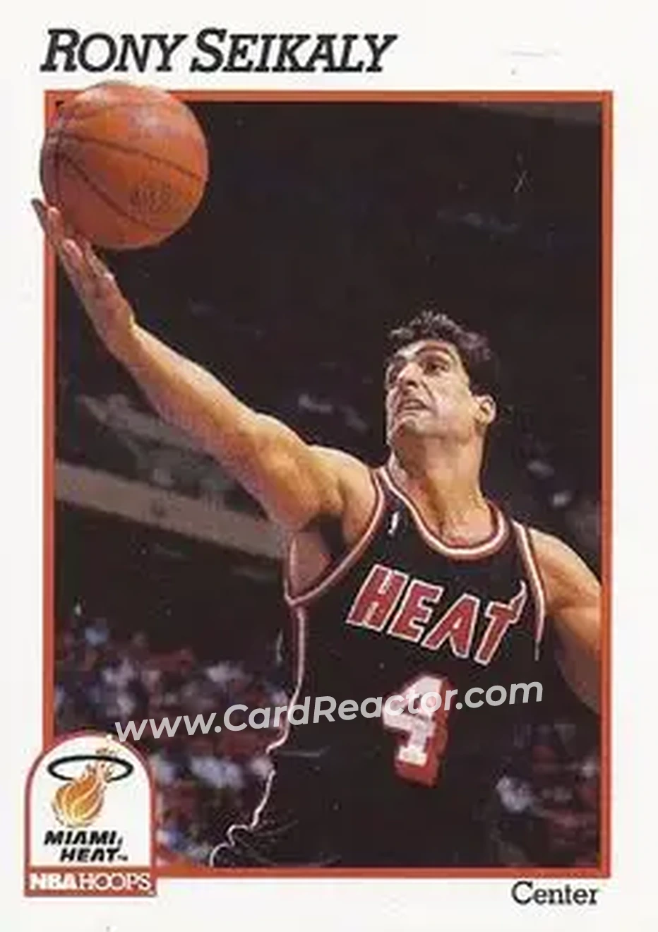 1991-92 Hoops #114 - Rony Seikaly - Miami Heat - Front 1991-92 Hoops #114 - Rony Seikaly - Miami Heat - Front