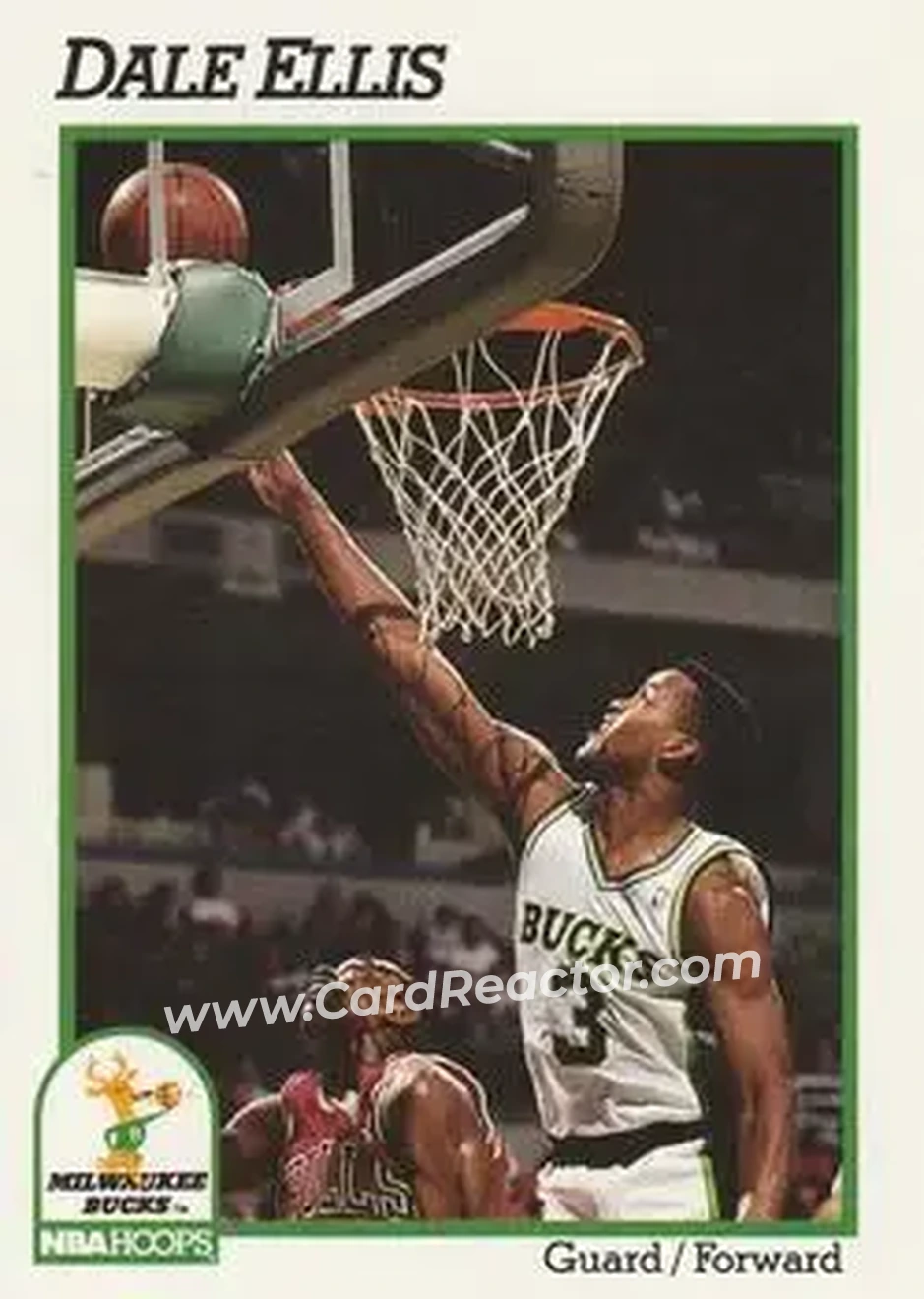 1991-92 Hoops #116 - Dale Ellis - Milwaukee Bucks - Front 1991-92 Hoops #116 - Dale Ellis - Milwaukee Bucks - Front