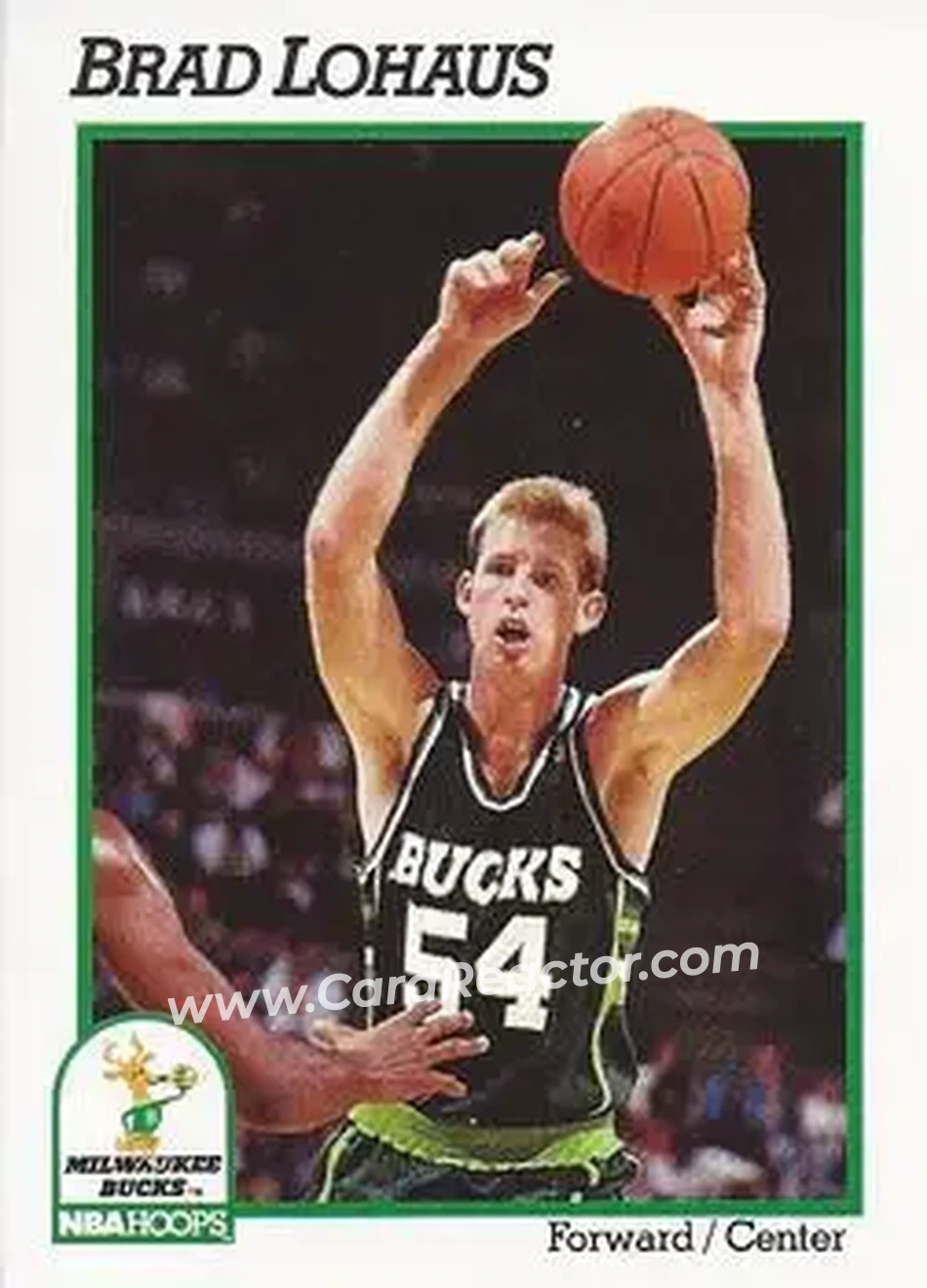 1991-92 Hoops #118 - Brad Lohaus - Milwaukee Bucks - Front 1991-92 Hoops #118 - Brad Lohaus - Milwaukee Bucks - Front