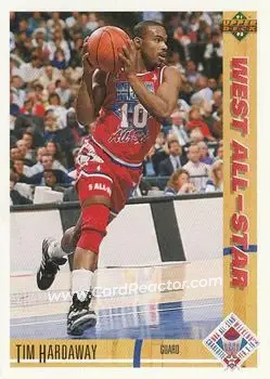 1991-92 Upper Deck #50 - Tim Hardaway - Golden State Warriors - Front