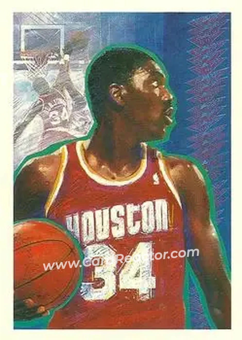 1990-91 Hoops #364 - Hakeem Olajuwon - Houston Rockets - Front