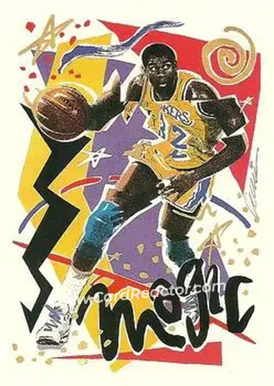 1990-91 Hoops #367 - Magic Johnson - Los Angeles Lakers - Front