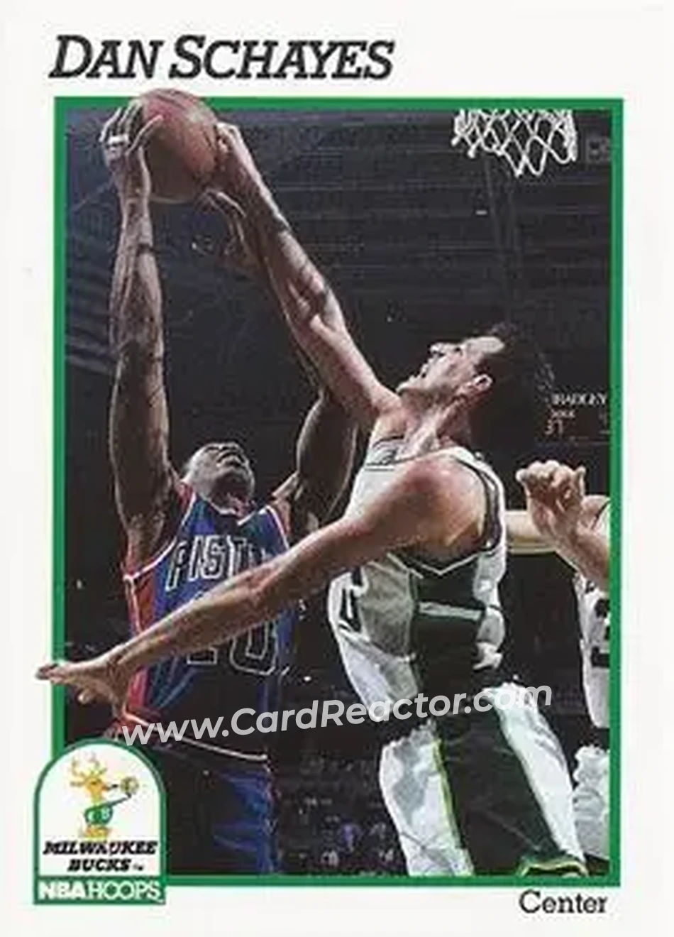 1991-92 Hoops #121 - Danny Schayes - Milwaukee Bucks - Front