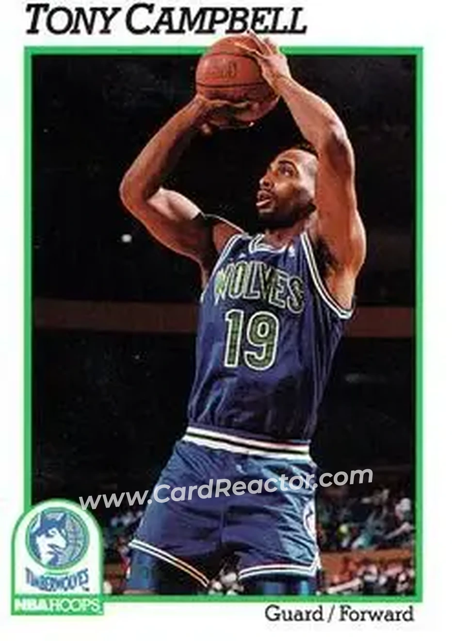 1991-92 Hoops #124 - Tony Campbell - Minnesota Timberwolves - Front 1991-92 Hoops #124 - Tony Campbell - Minnesota Timberwolves - Front