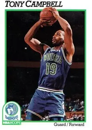 1991-92 Hoops #124 - Tony Campbell - Minnesota Timberwolves