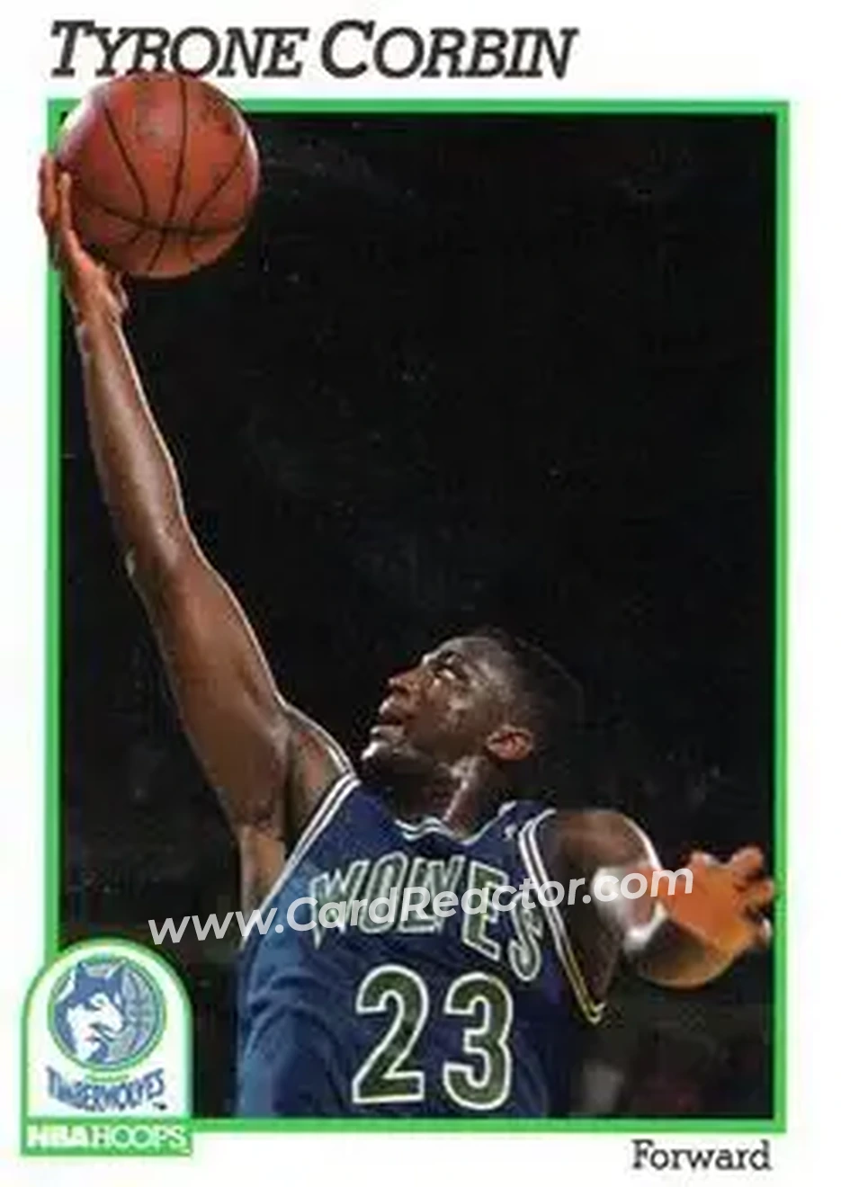 1991-92 Hoops #125 - Tyrone Corbin - Minnesota Timberwolves - Front