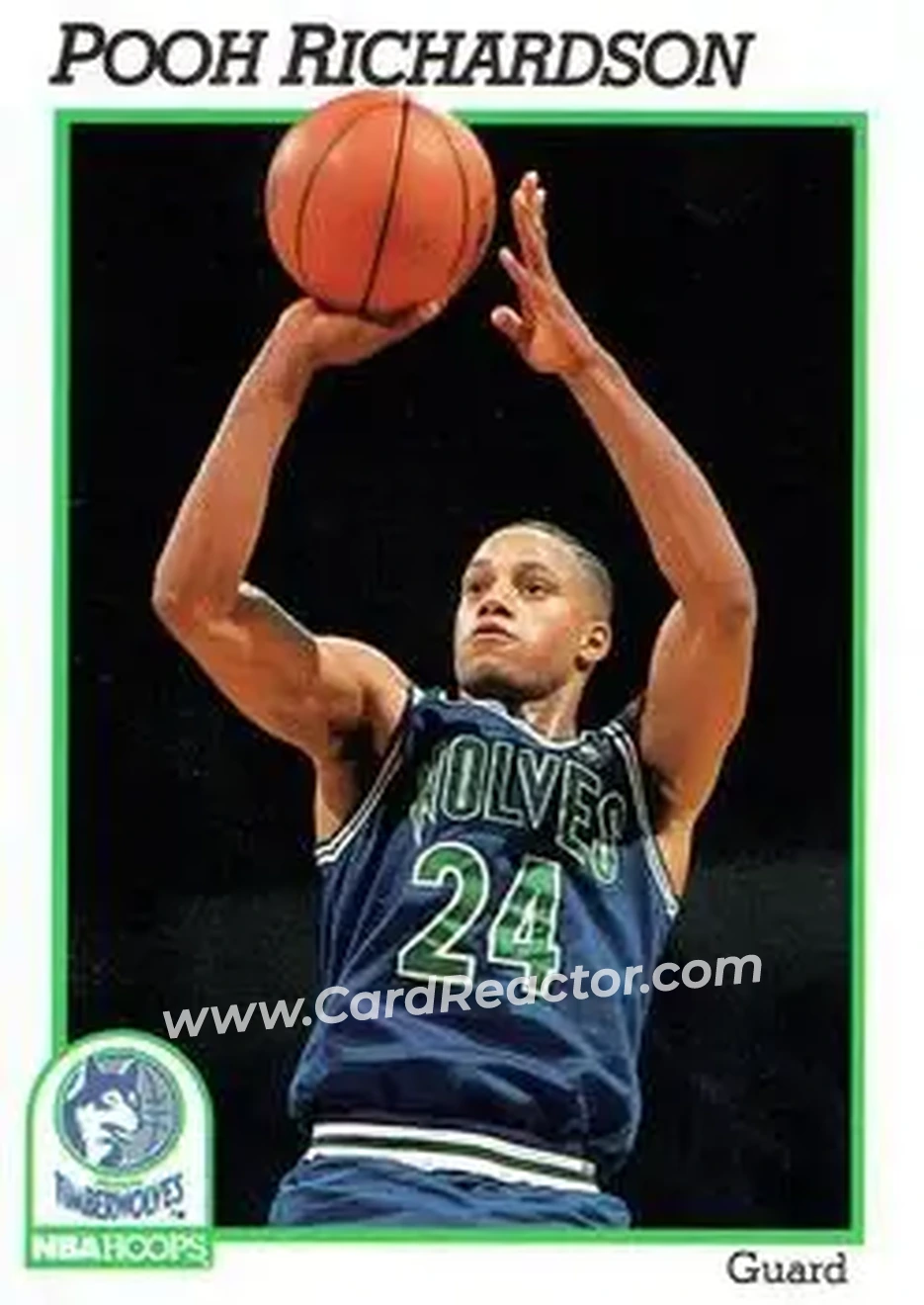 1991-92 Hoops #129 - Pooh Richardson - Minnesota Timberwolves - Front 1991-92 Hoops #129 - Pooh Richardson - Minnesota Timberwolves - Front