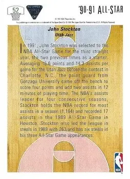 1991-92 Upper Deck #1991 - John Stockton - Utah Jazz - Back 1991-92 Upper Deck #1991 - John Stockton - Utah Jazz - Back