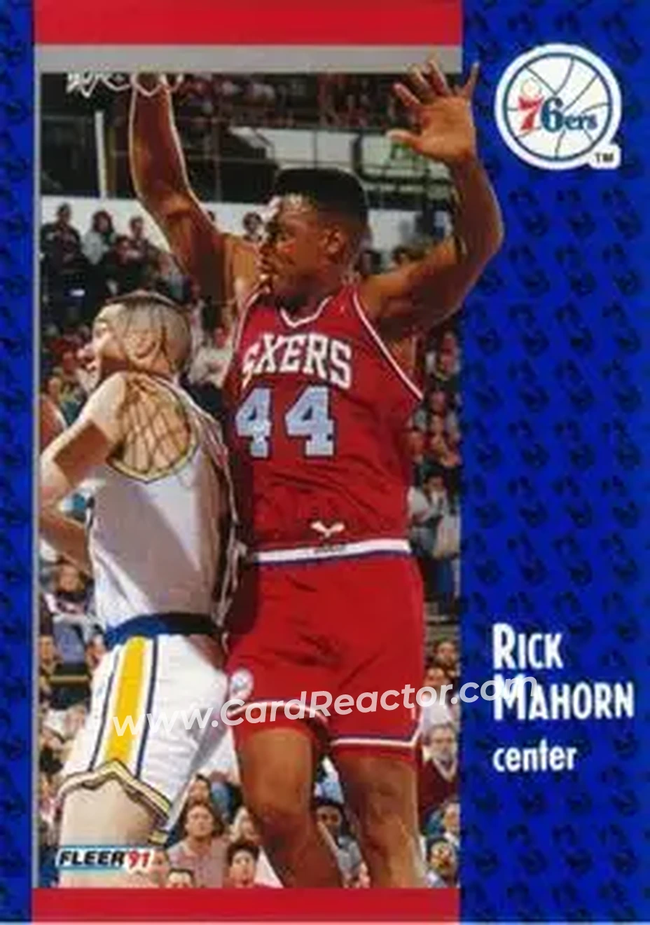 1991-92 Fleer #156 - Rick Mahorn - Philadelphia 76ers - Front