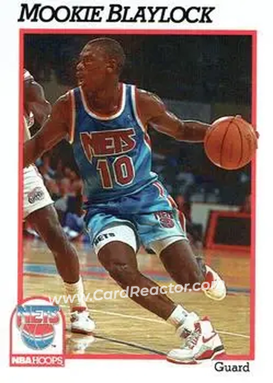 1991-92 Hoops #131 - Mookie Blaylock - New Jersey Nets - Front 1991-92 Hoops #131 - Mookie Blaylock - New Jersey Nets - Front