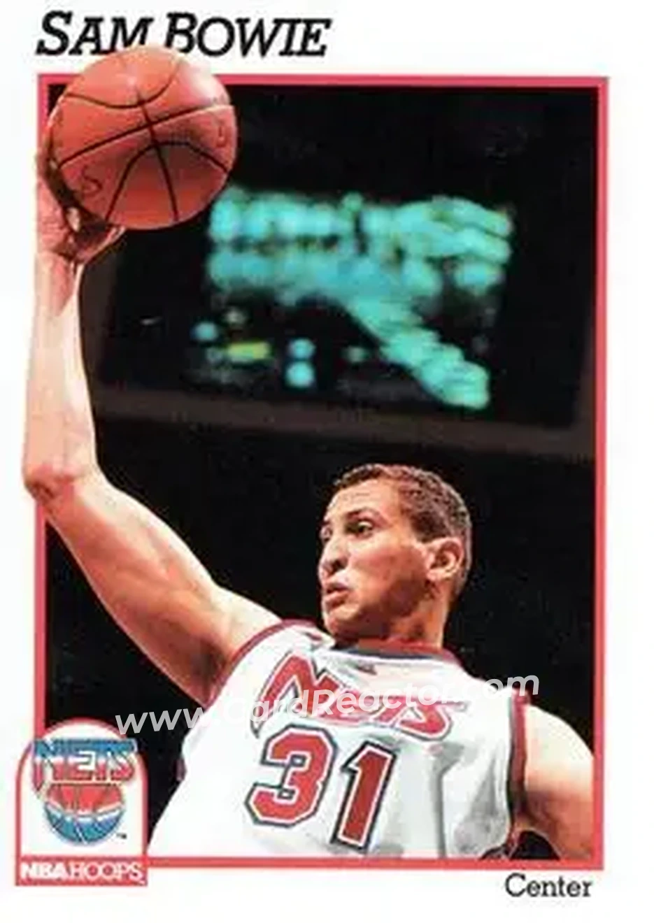 1991-92 Hoops #132 - Sam Bowie - New Jersey Nets - Front