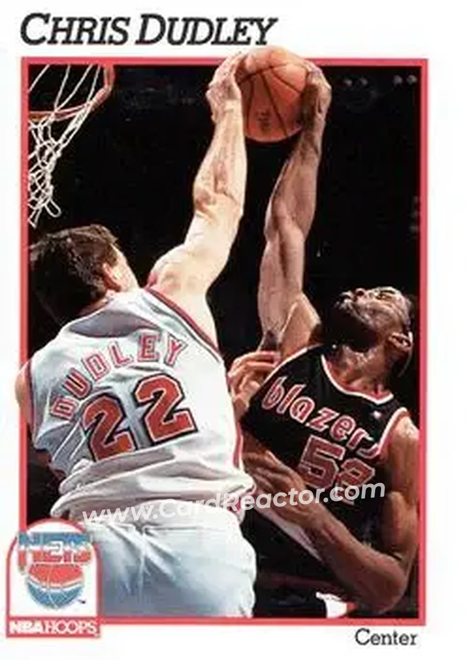 1991-92 Hoops #135 - Chris Dudley - New Jersey Nets - Front