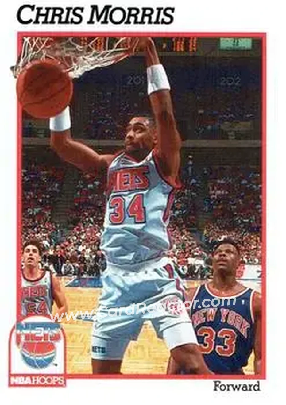 1991-92 Hoops #136 - Chris Morris - New Jersey Nets - Front