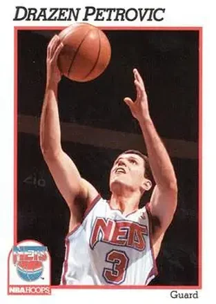 1991-92 Hoops #137 - Dražen Petrović - New Jersey Nets