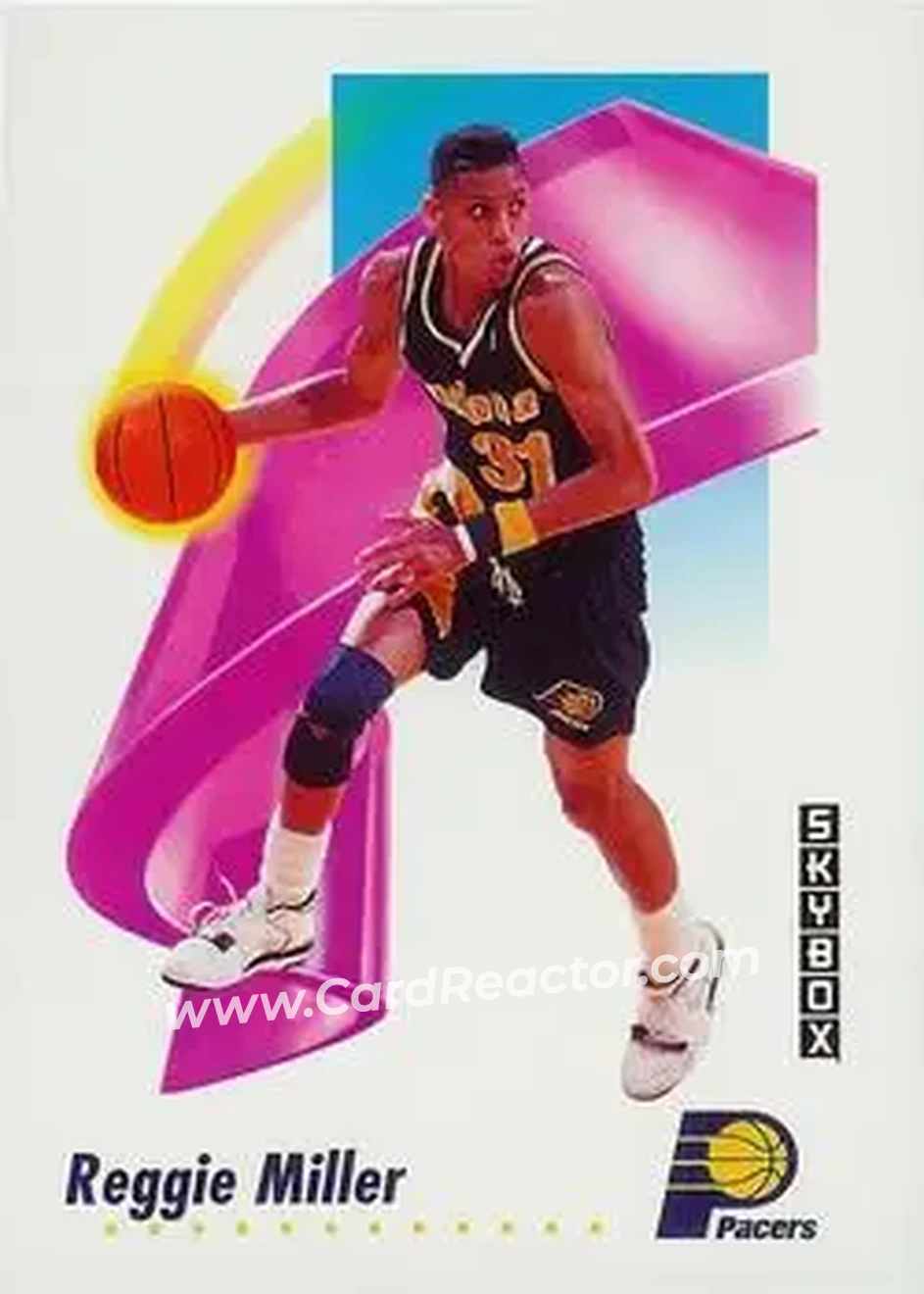 1991-92 SkyBox #114 - Reggie Miller - Indiana Pacers - Front