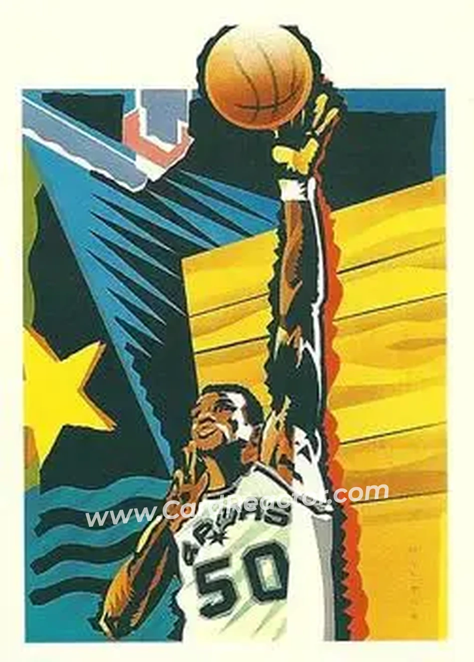 1990-91 Hoops #378 - David Robinson - San Antonio Spurs - Front