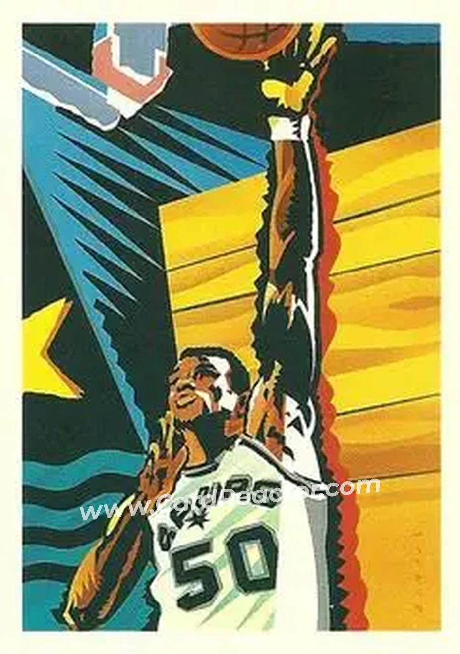 1990-91 Hoops #378 - David Robinson - San Antonio Spurs - Front