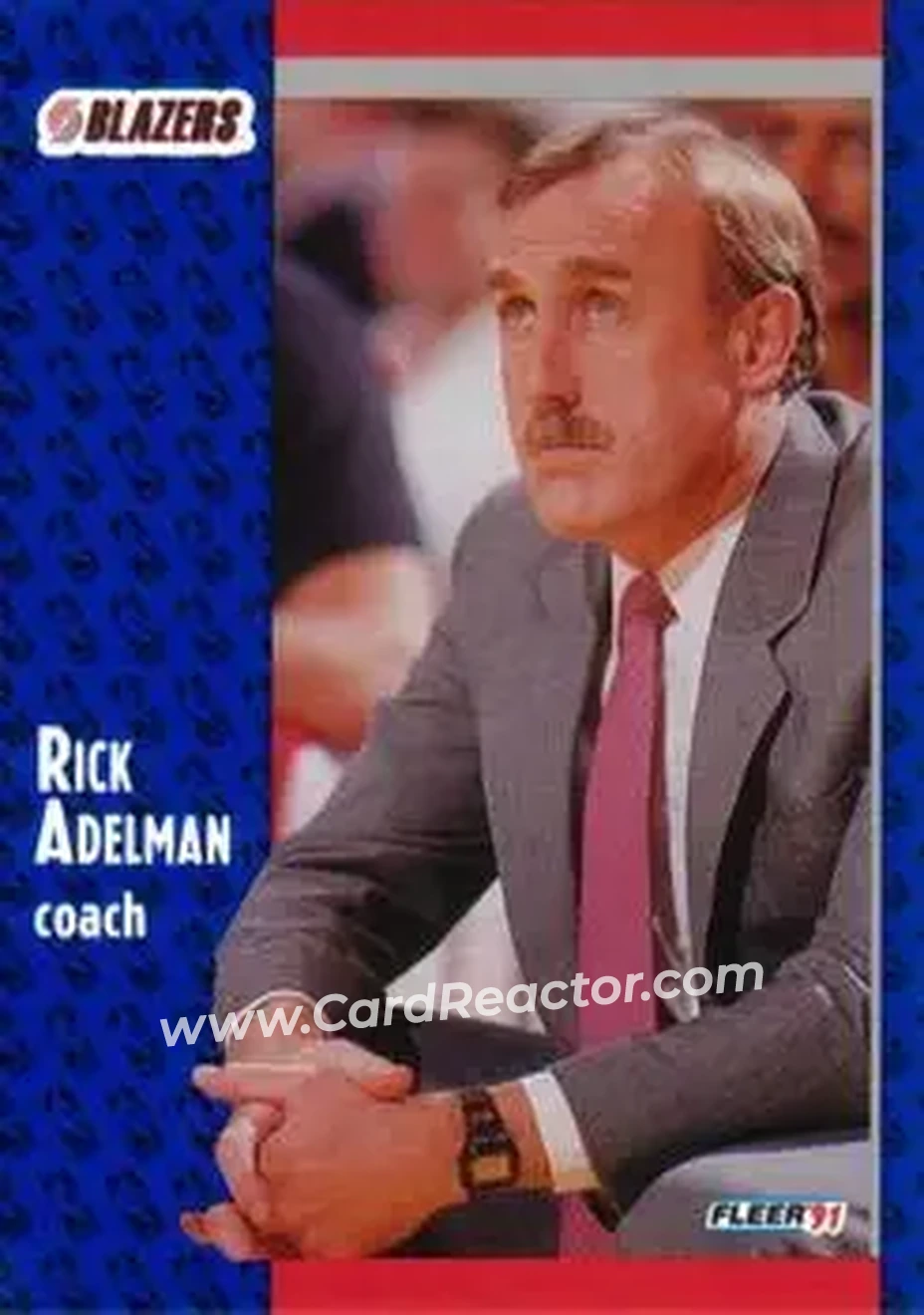 1991-92 Fleer #166 - Rick Adelman - Portland Trail Blazers - Front