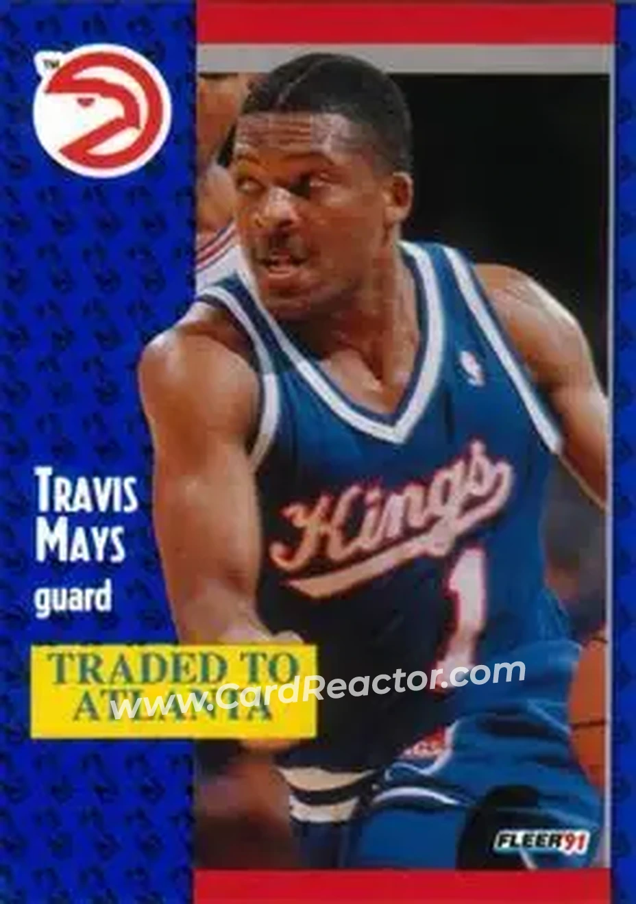 1991-92 Fleer #177 - Travis Mays - Atlanta Hawks - Front