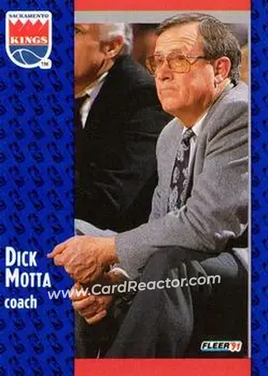 1991-92 Fleer #178 - Dick Motta - Sacramento Kings - Front