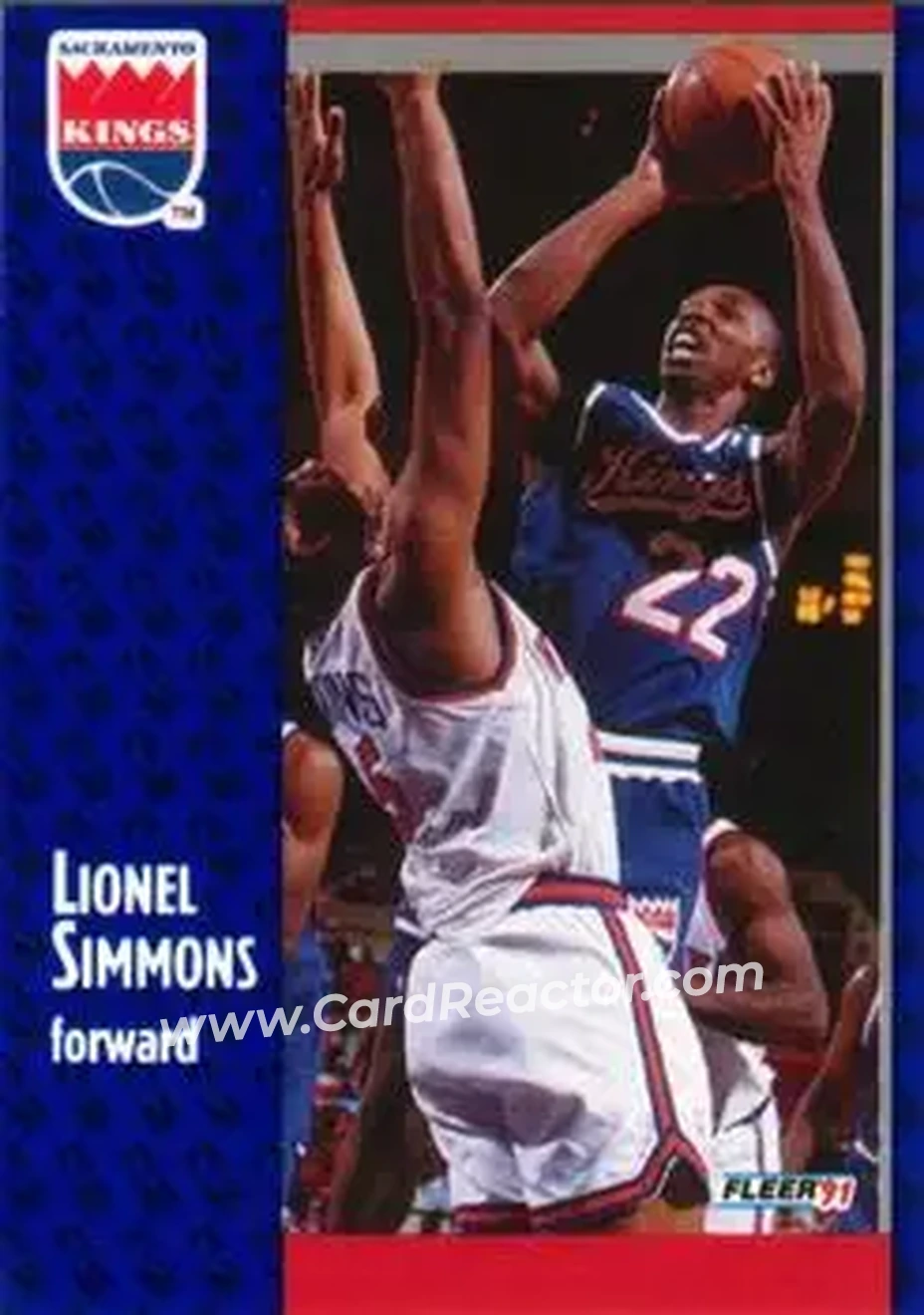 1991-92 Fleer #179 - Lionel Simmons - Sacramento Kings - Front 1991-92 Fleer #179 - Lionel Simmons - Sacramento Kings - Front