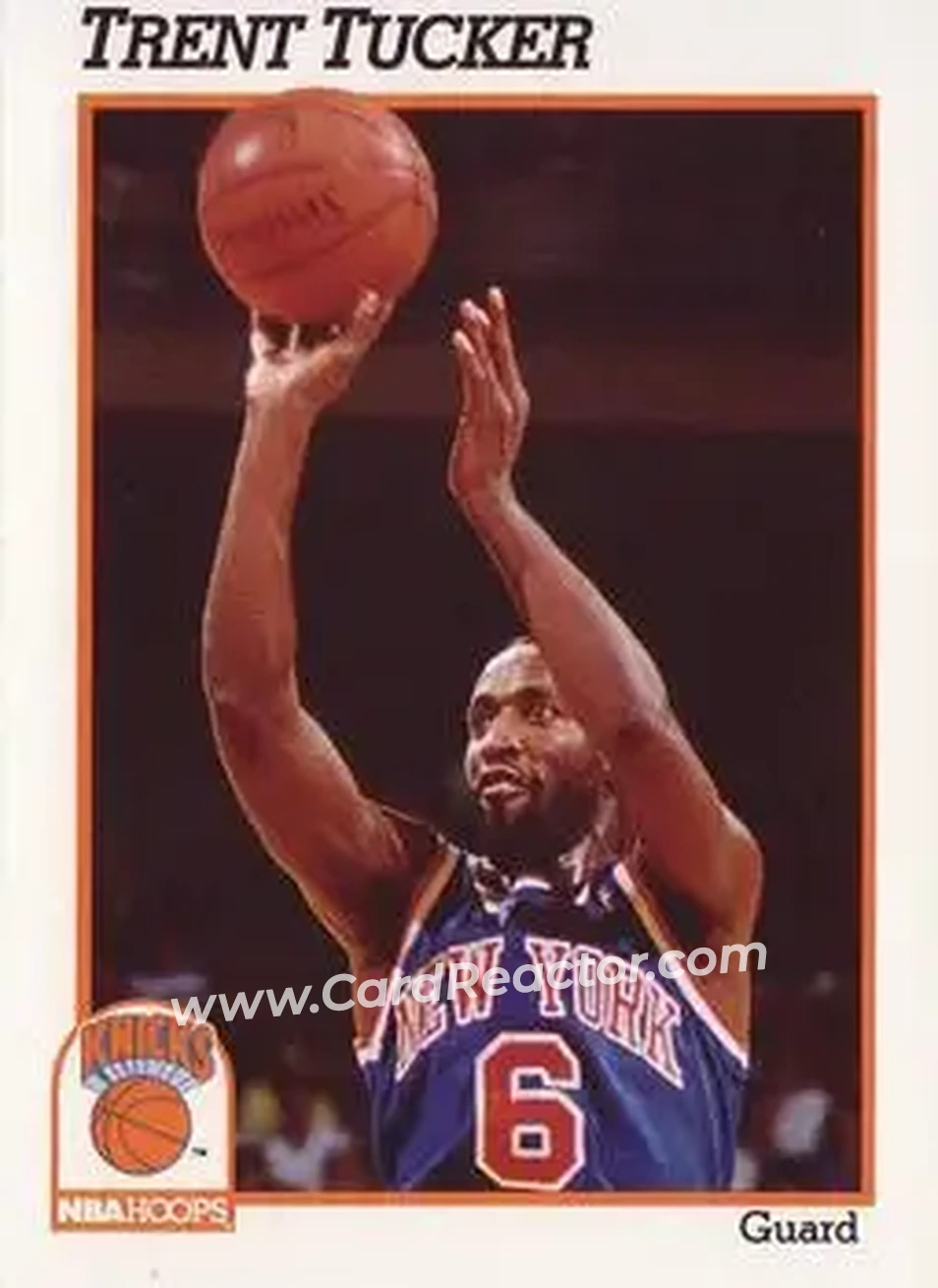 1991-92 Hoops #143 - Trent Tucker - New York Knicks - Front 1991-92 Hoops #143 - Trent Tucker - New York Knicks - Front