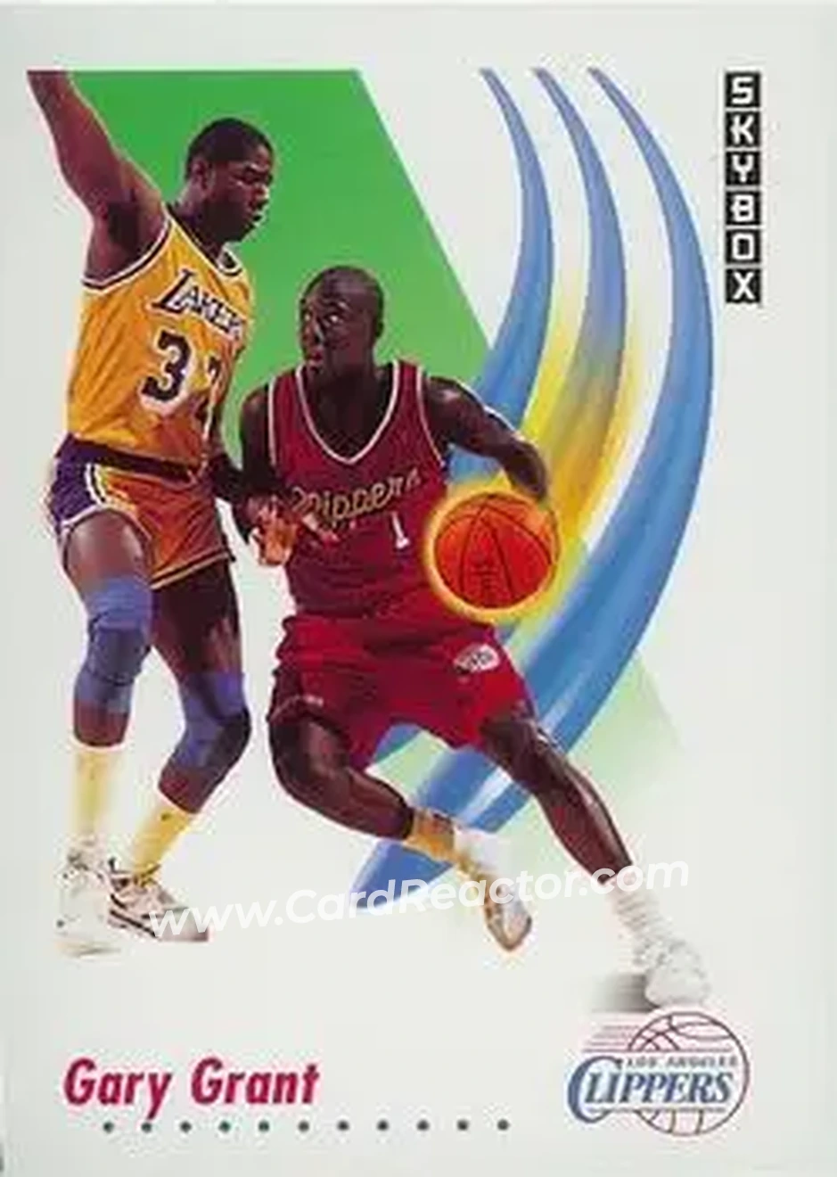 1991-92 SkyBox #124 - Gary Grant - Los Angeles Clippers - Front