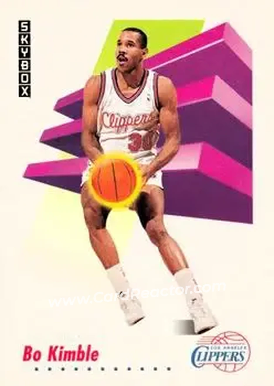 1991-92 SkyBox #126 - Bo Kimble - Los Angeles Clippers - Front