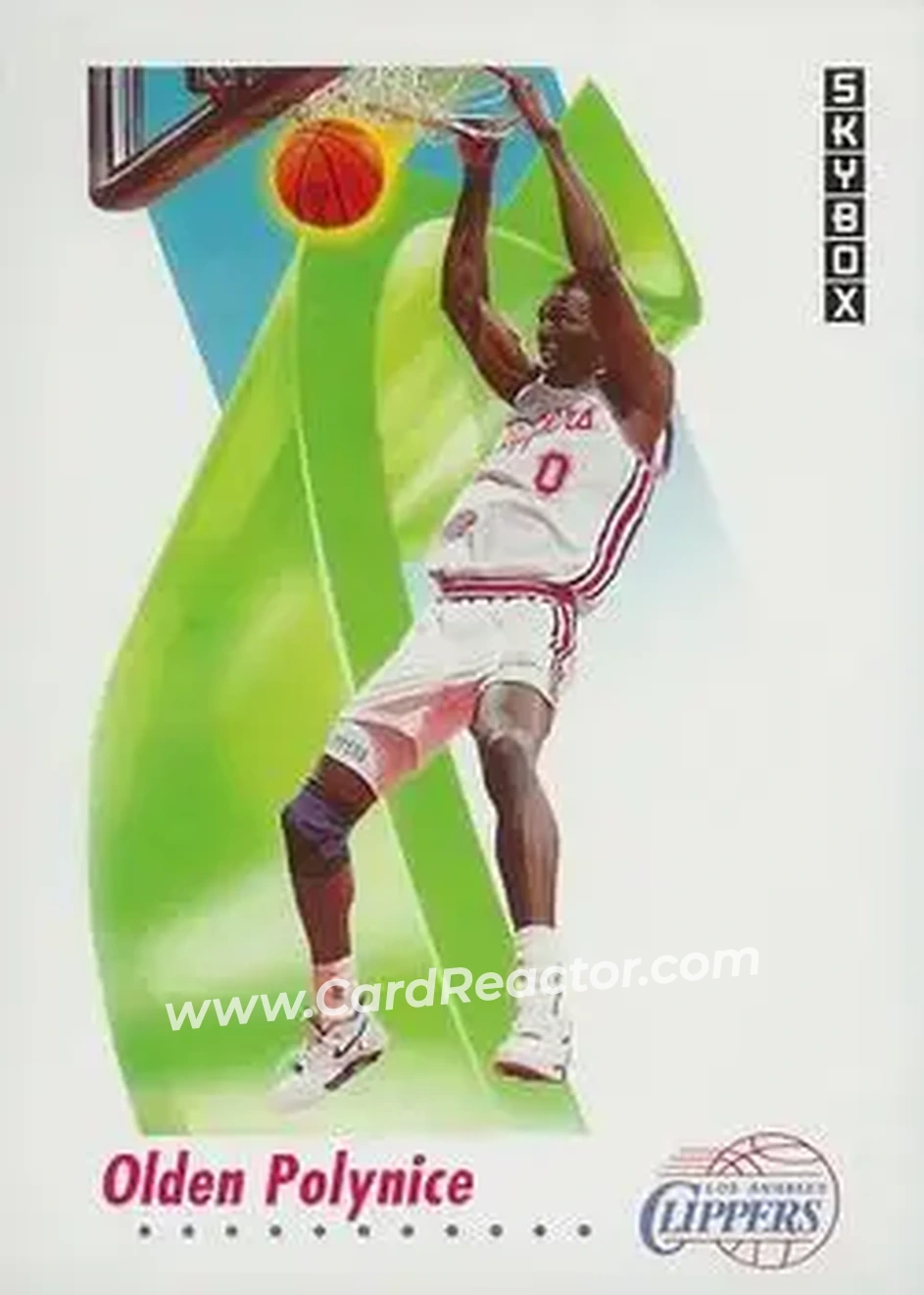 1991-92 SkyBox #130 - Olden Polynice - Los Angeles Clippers - Front