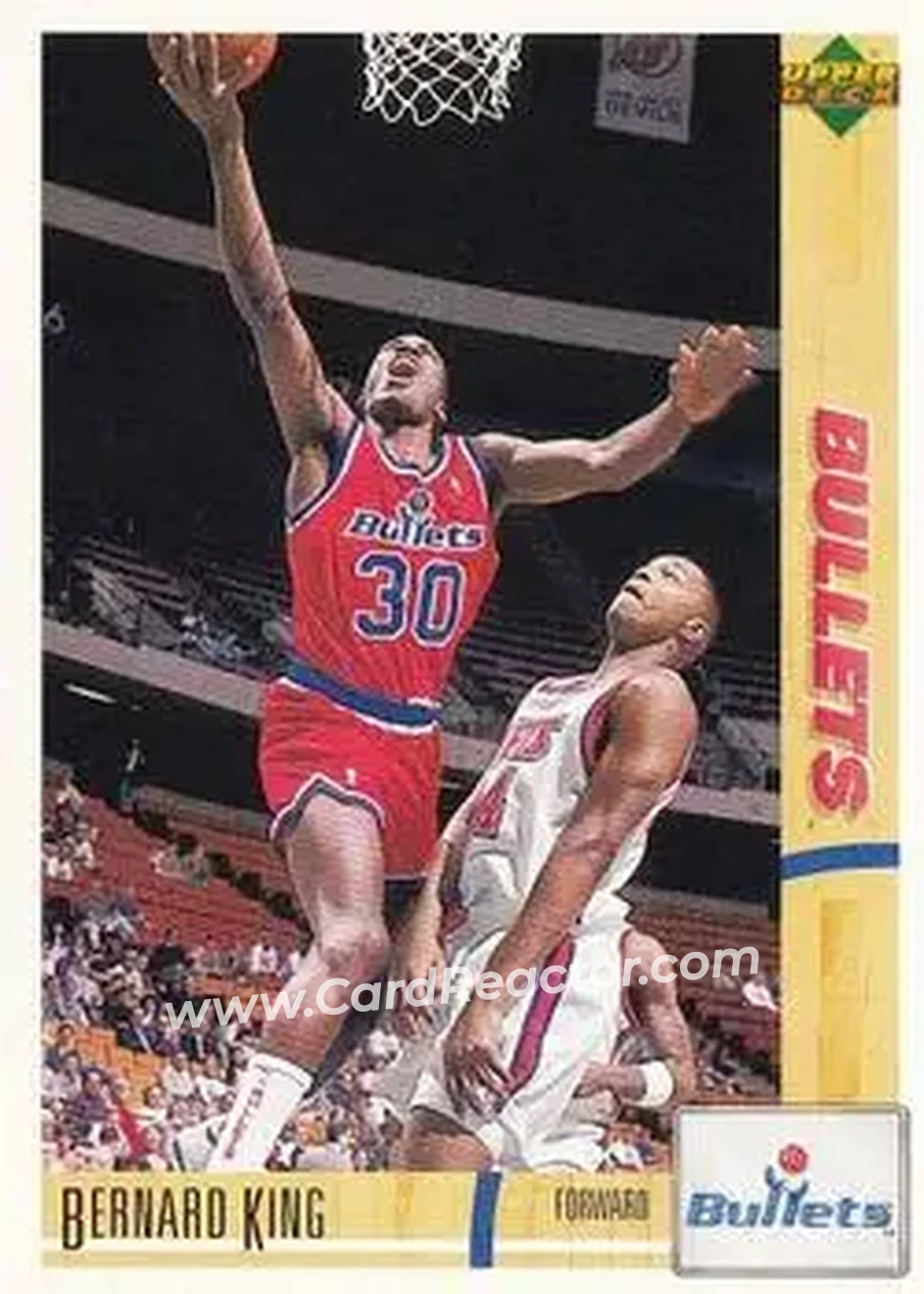 1991-92 Upper Deck Spanish #104 - Bernard King - Washington Bullets - Front