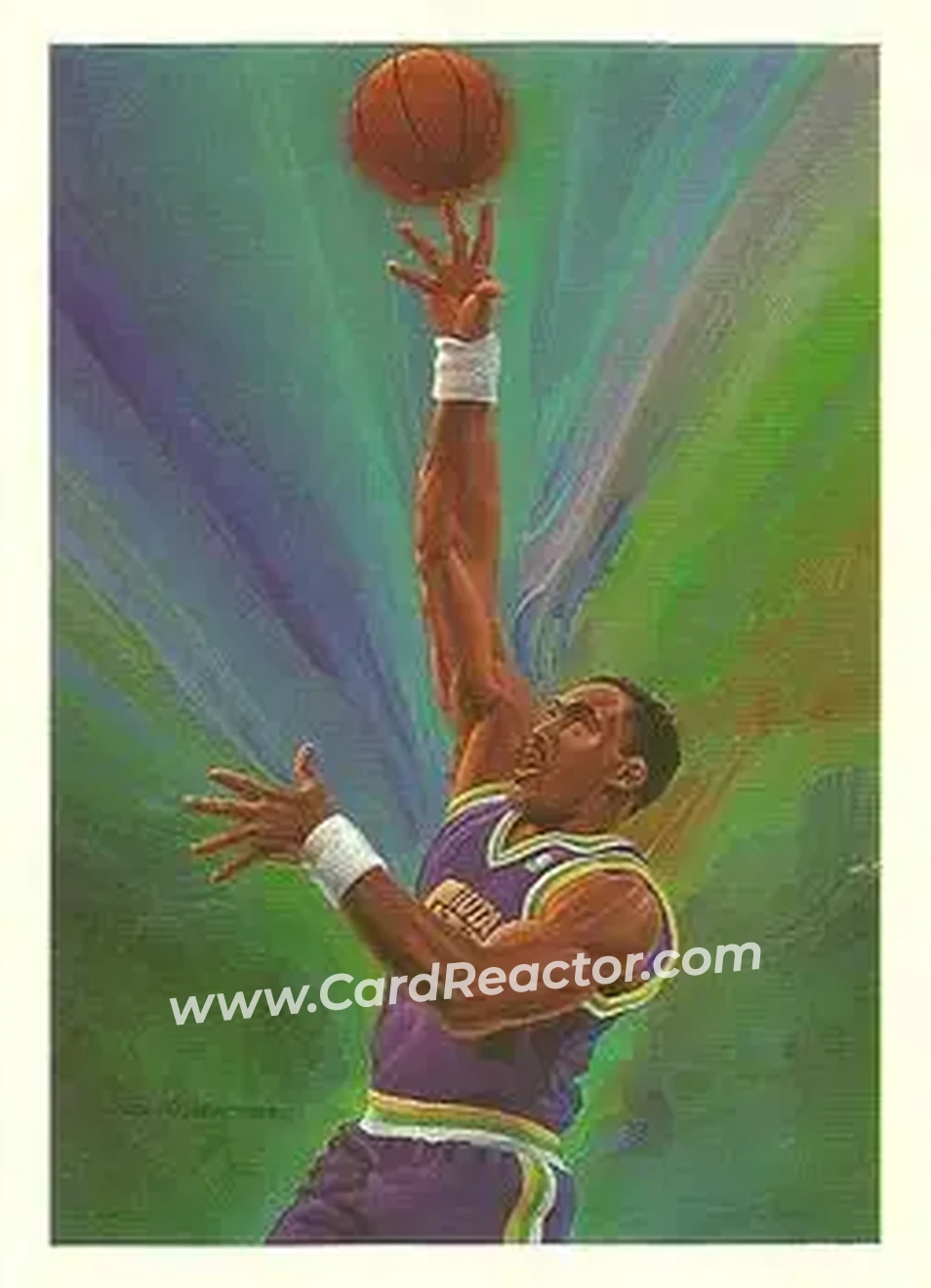 1990-91 Hoops #380 - Karl Malone - Utah Jazz - Front